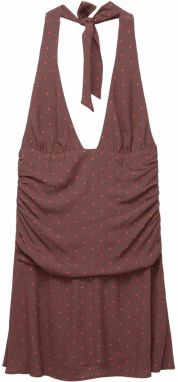 Pull&Bear Letné šaty  čokoládová / červená
