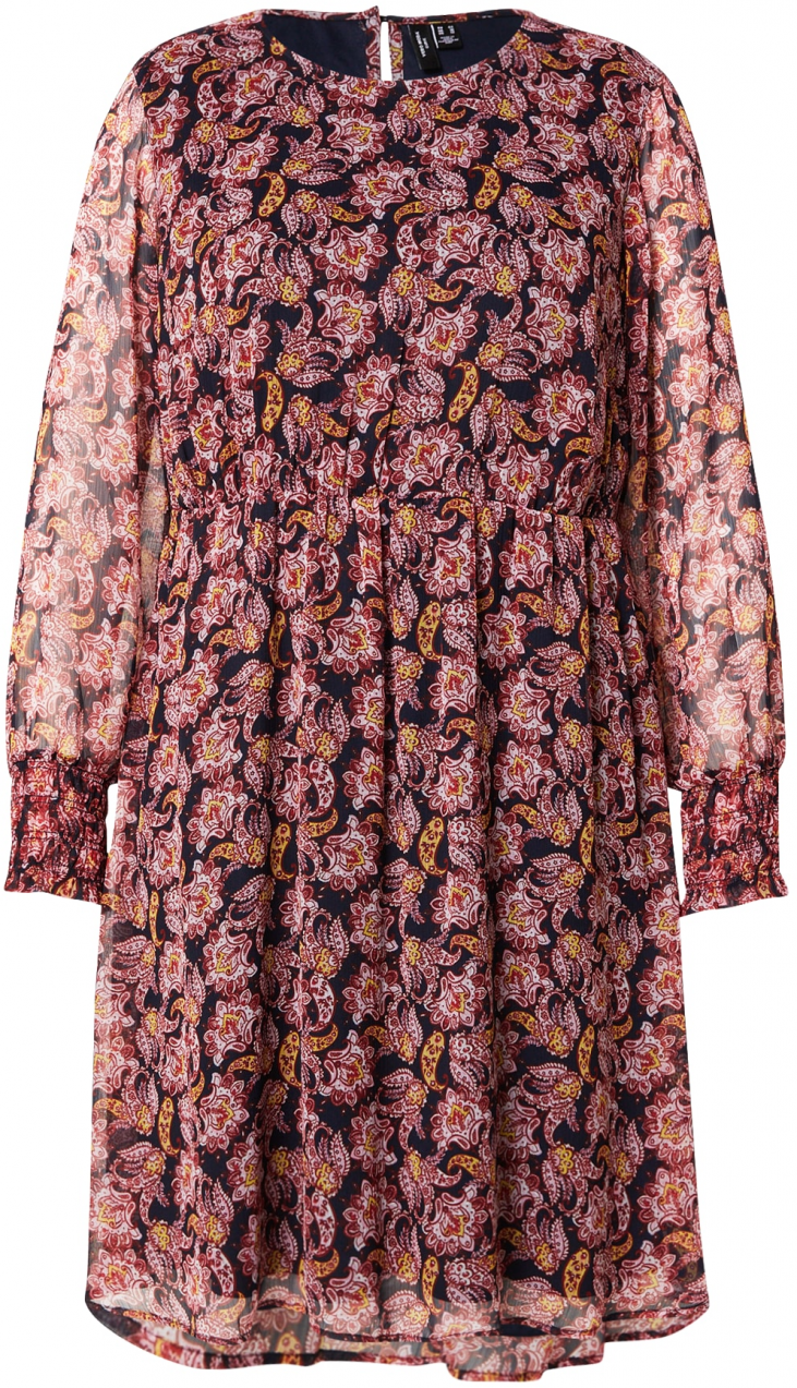 Vero Moda Curve Šaty 'VMCSMILLA'  námornícka modrá / žltá / červená
