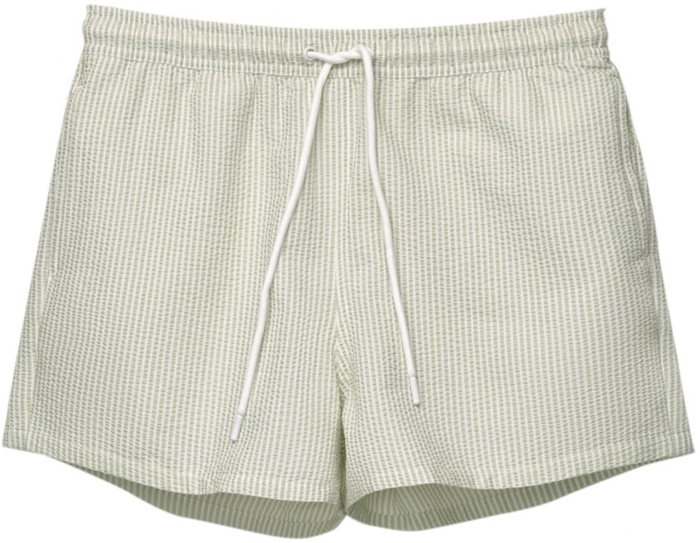 Pull&Bear Plavecké šortky  pastelovo zelená / biela