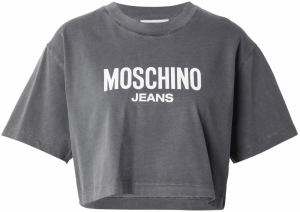 Moschino Jeans Tričko  tmavosivá / biela