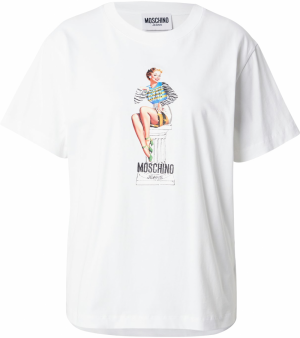 Moschino Jeans Tričko  svetlomodrá / zlatá žltá / čierna / biela