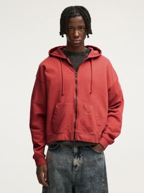 Pull&Bear Tepláková bunda 'STWD'  červená