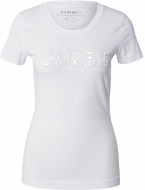 GUESS Tričko 'Love Triangle'  biela