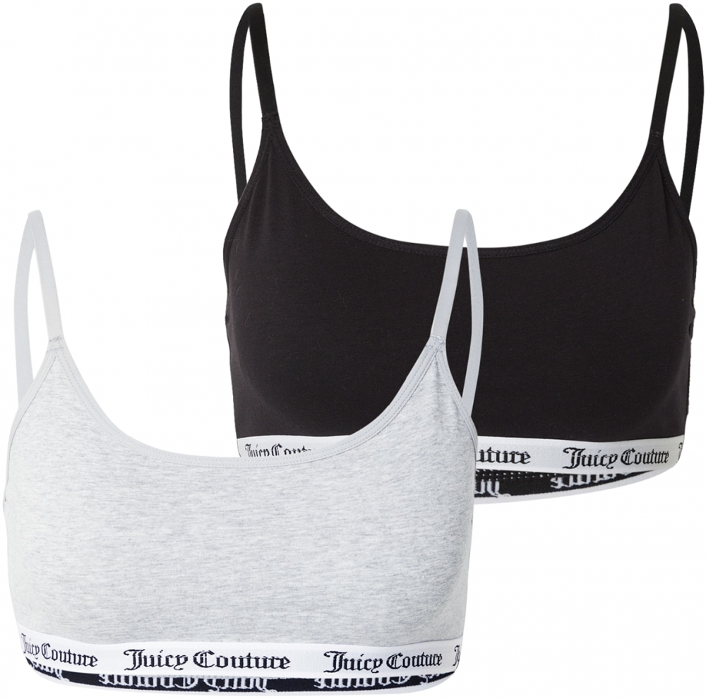 Juicy Couture Podprsenka  sivá melírovaná / čierna / biela