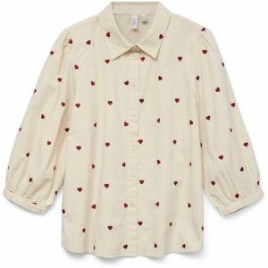 VERO MODA Blúzka 'VMFeat'  krémová / tmavočervená