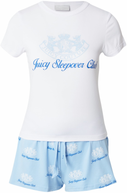 Juicy Couture Kraťasy 'SLEEPOVER CLUB'  modrá / svetlomodrá / biela
