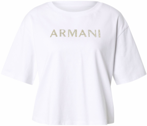 ARMANI EXCHANGE Tričko  zlatá / strieborná / biela