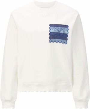 Rich & Royal Mikina  modrá denim / šedobiela