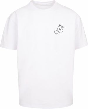 Merchcode Tričko 'Cherry'  čierna / biela