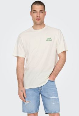 Only & Sons Tričko 'ONSMace'  tmavozelená / prírodná biela