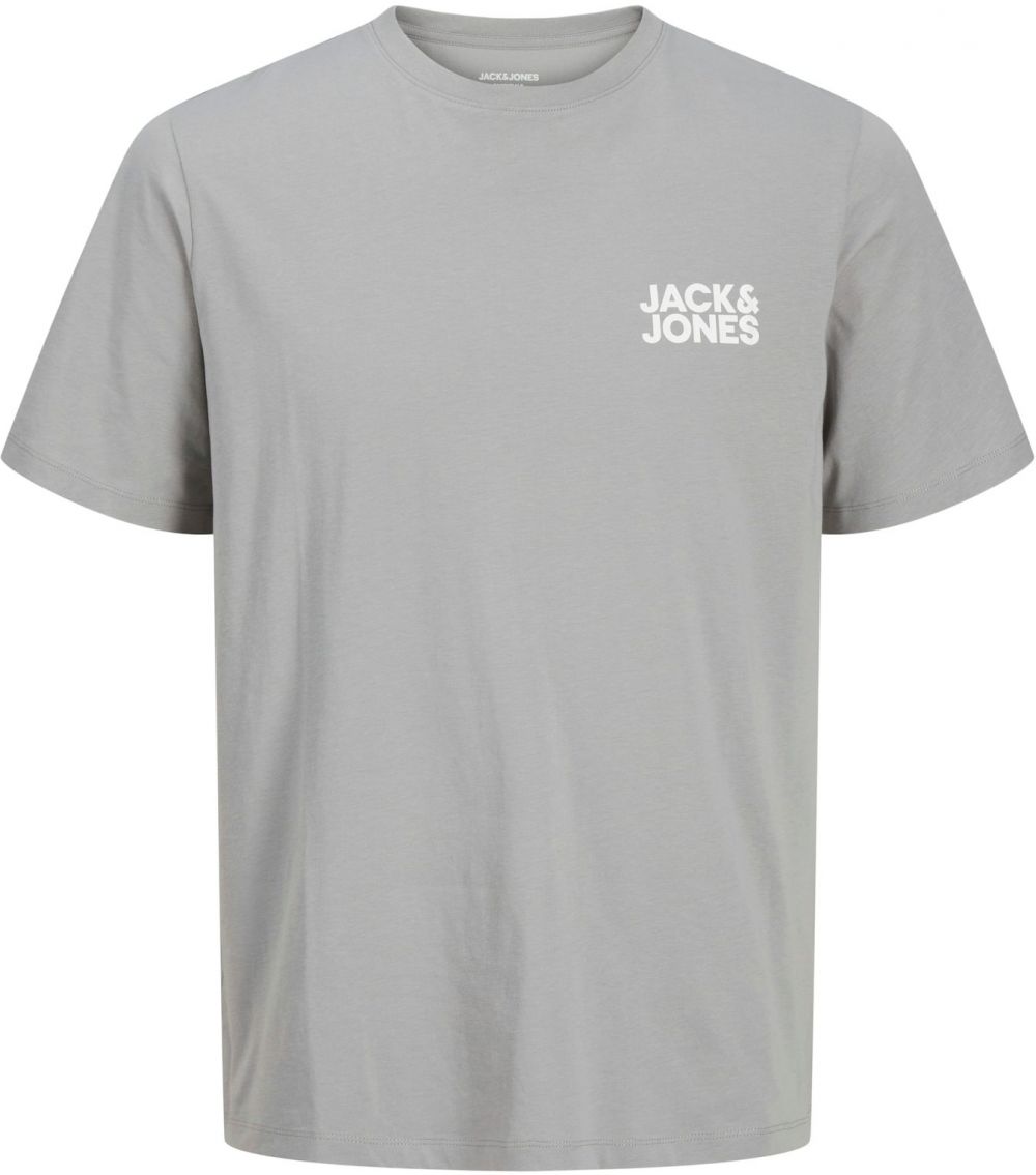 JACK & JONES Tričko 'JJECorp'  sivá / biela