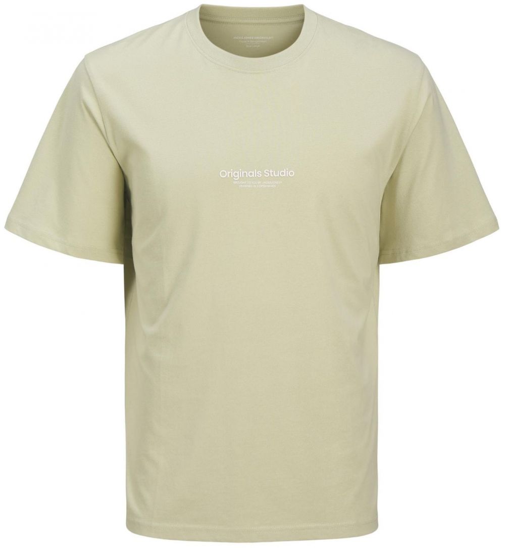 JACK & JONES Tričko 'JORVesterbro'  pastelovo zelená / biela