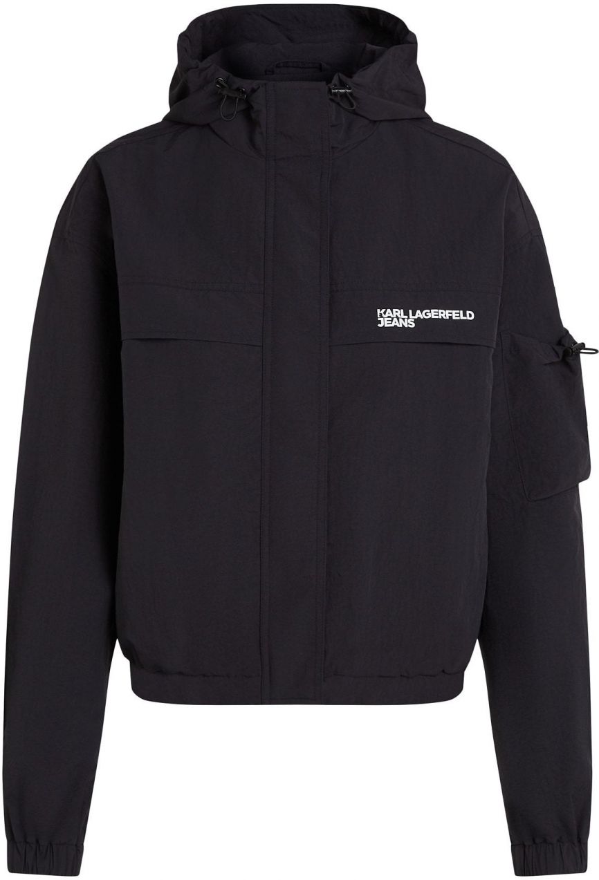 KARL LAGERFELD JEANS Prechodná bunda  čierna / biela