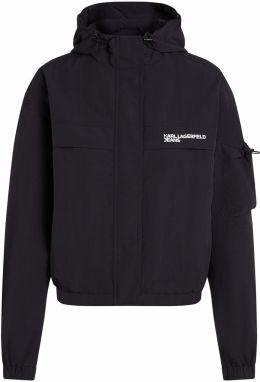 KARL LAGERFELD JEANS Prechodná bunda  čierna / biela