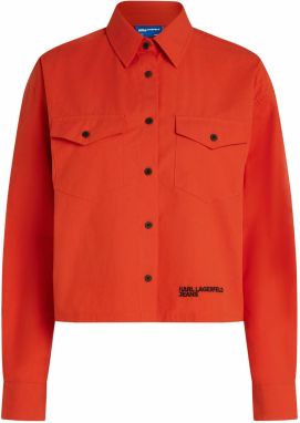 KARL LAGERFELD JEANS Prechodná bunda  oranžovo červená / čierna