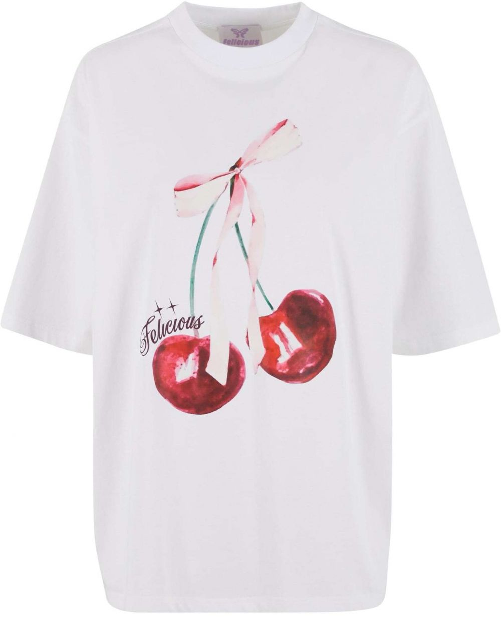 Felicious Tričko 'Cherry'  zmiešané farby / biela
