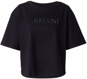 ARMANI EXCHANGE Tričko  čierna / strieborná