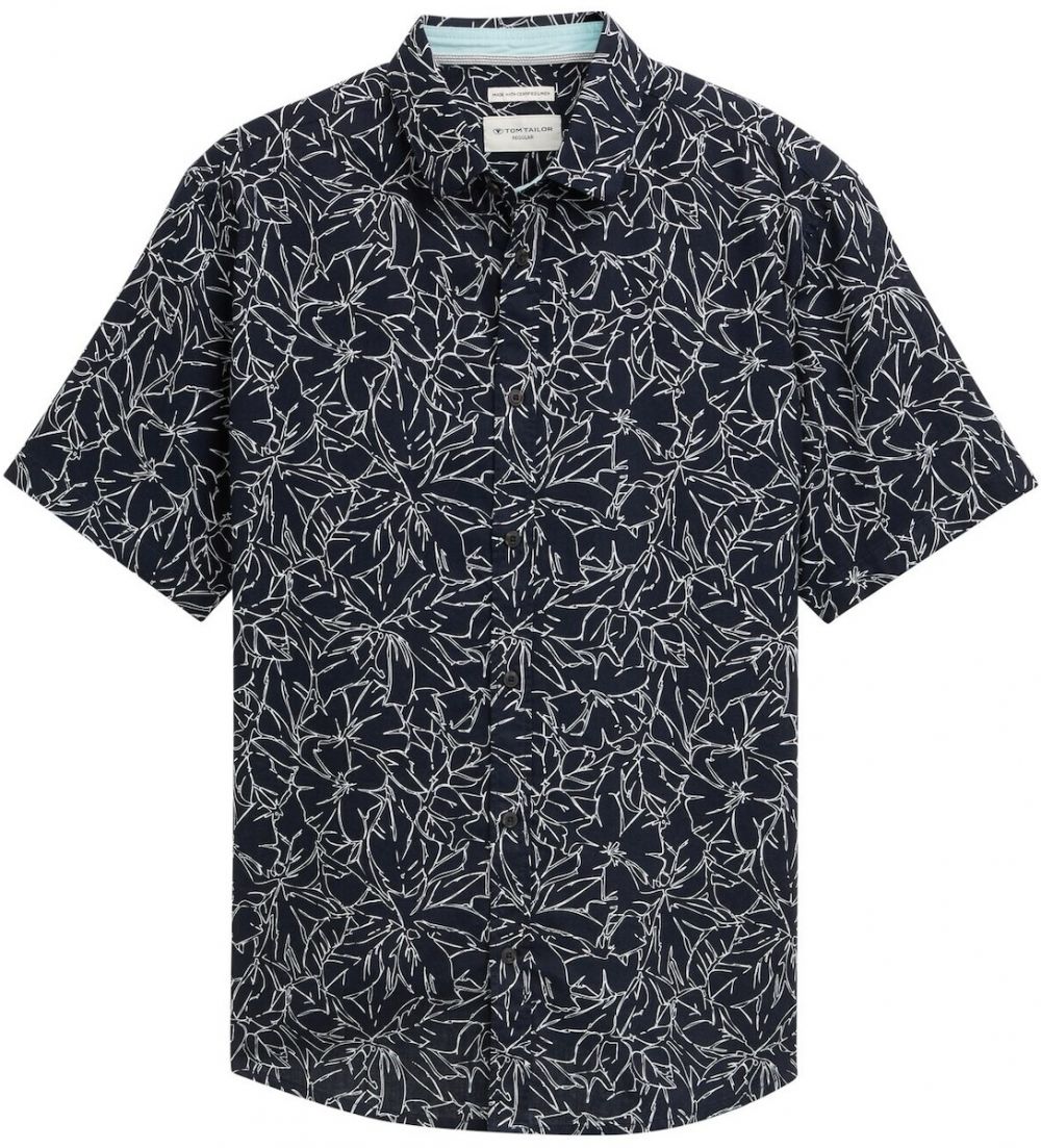 TOM TAILOR Košeľa  tmavomodrá / biela