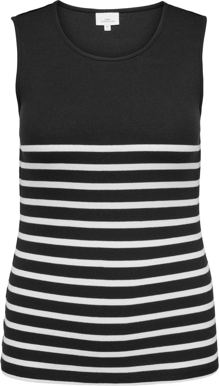 ONLY Carmakoma Top 'ONLCARKENYA'  čierna / biela