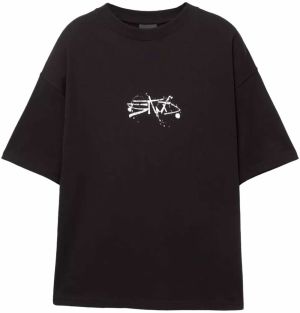Pull&Bear Tričko  čierna / biela