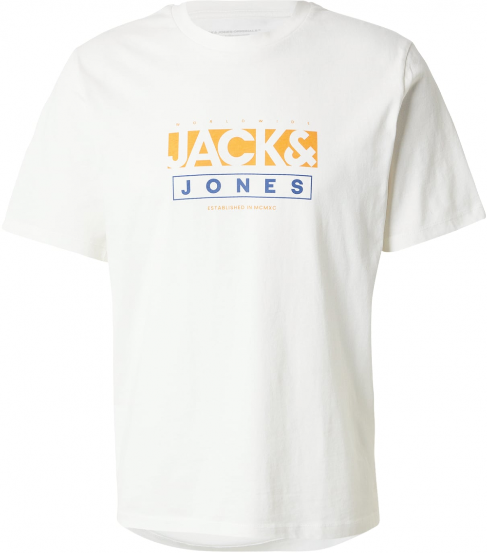 JACK & JONES Tričko 'JORSEVEN'  modrá / zlatá žltá / biela