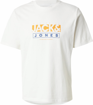 JACK & JONES Tričko 'JORSEVEN'  modrá / zlatá žltá / biela