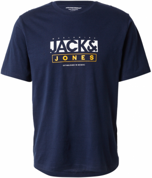 JACK & JONES Tričko 'JORSEVEN'  námornícka modrá / žltá / biela