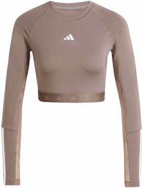 ADIDAS PERFORMANCE Funkčné tričko 'HYPERGLAM'  hnedá / biela