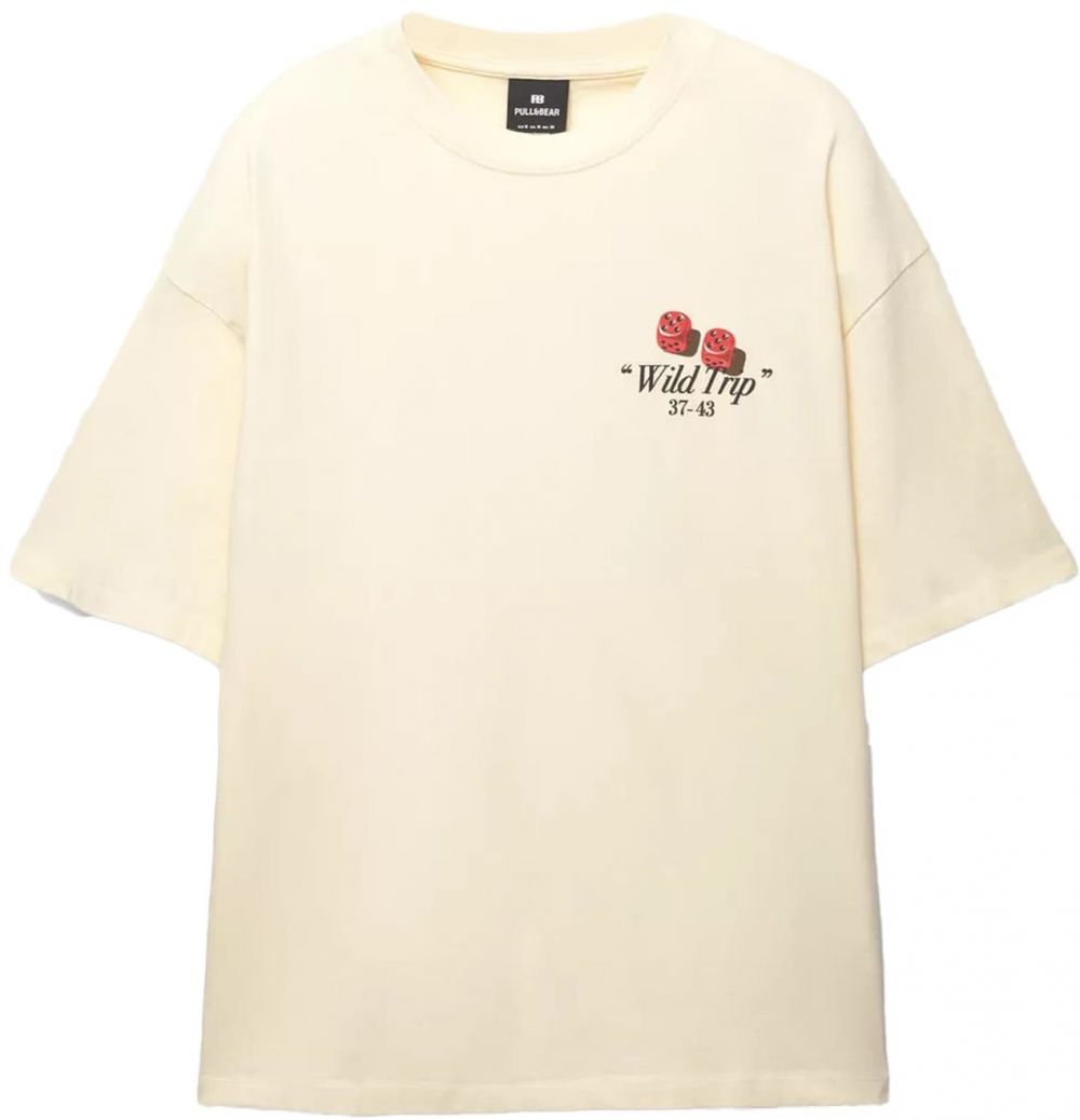 Pull&Bear Tričko 'FLORIDA'  vodová / červená / čierna / biela