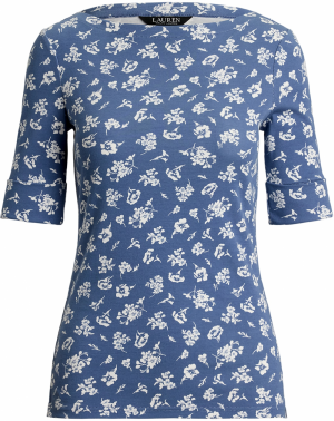 Lauren Ralph Lauren Petite Tričko 'JUDY'  modrá / biela