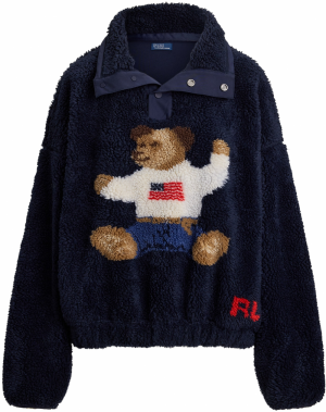 Polo Ralph Lauren Sveter  námornícka modrá / hnedá / červená / biela