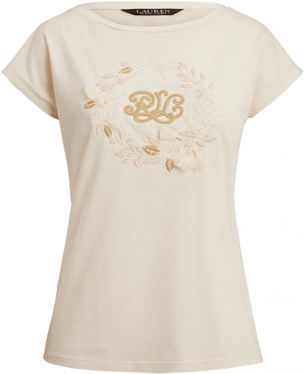 Lauren Ralph Lauren Tričko  krémová / farba ťavej srsti