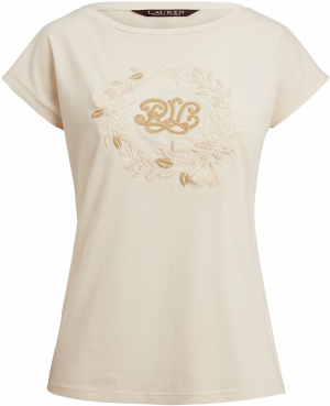 Lauren Ralph Lauren Tričko  krémová / farba ťavej srsti