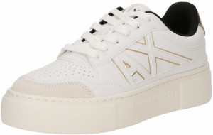 ARMANI EXCHANGE Nízke tenisky  krémová / kapučíno / zlatá / šedobiela