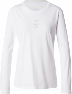 ARMANI EXCHANGE Tričko  strieborná / biela