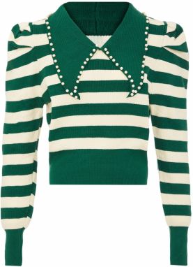 nolie Sveter  krémová / zelená