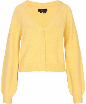 faina Kardigán  žltá melírovaná / perlovo biela