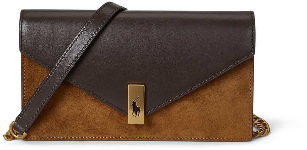 Polo Ralph Lauren Listová kabelka  čokoládová / koňaková