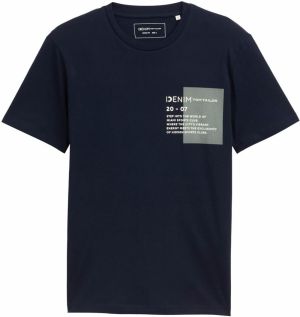 TOM TAILOR DENIM Tričko  námornícka modrá / sivá melírovaná