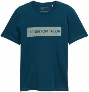 TOM TAILOR DENIM Tričko  petrolejová / pastelovo zelená