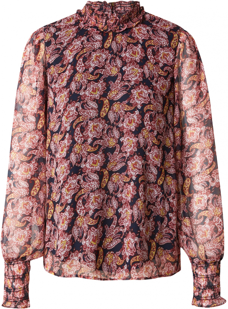 VERO MODA Blúzka 'VMSMILLA'  námornícka modrá / oranžová / červená / pastelovo červená