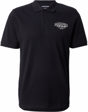 JACK & JONES Tričko 'JJMAKOTO'  čierna / biela