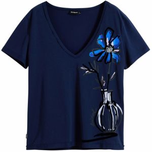 Desigual Tričko  námornícka modrá / čierna / biela