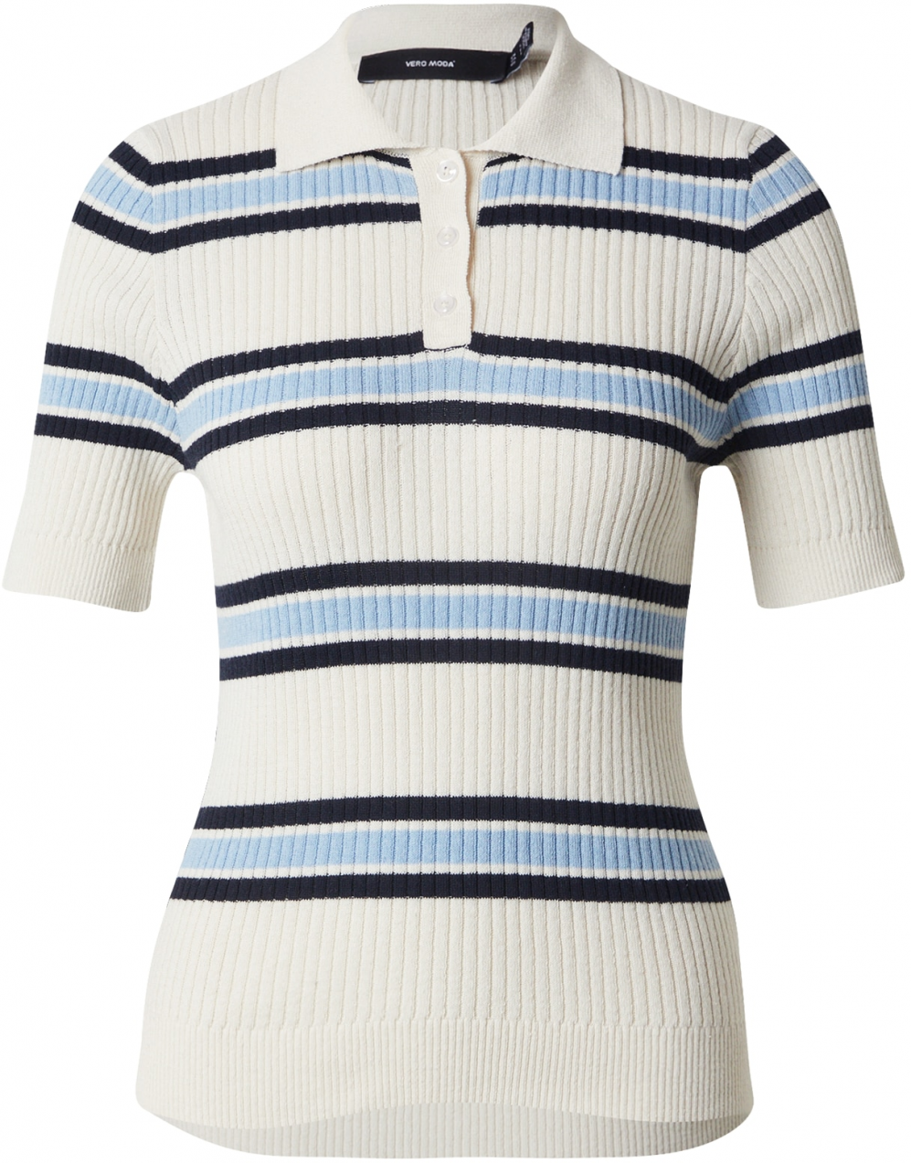 VERO MODA Tričko 'VMDAISY'  krémová / svetlomodrá / čierna