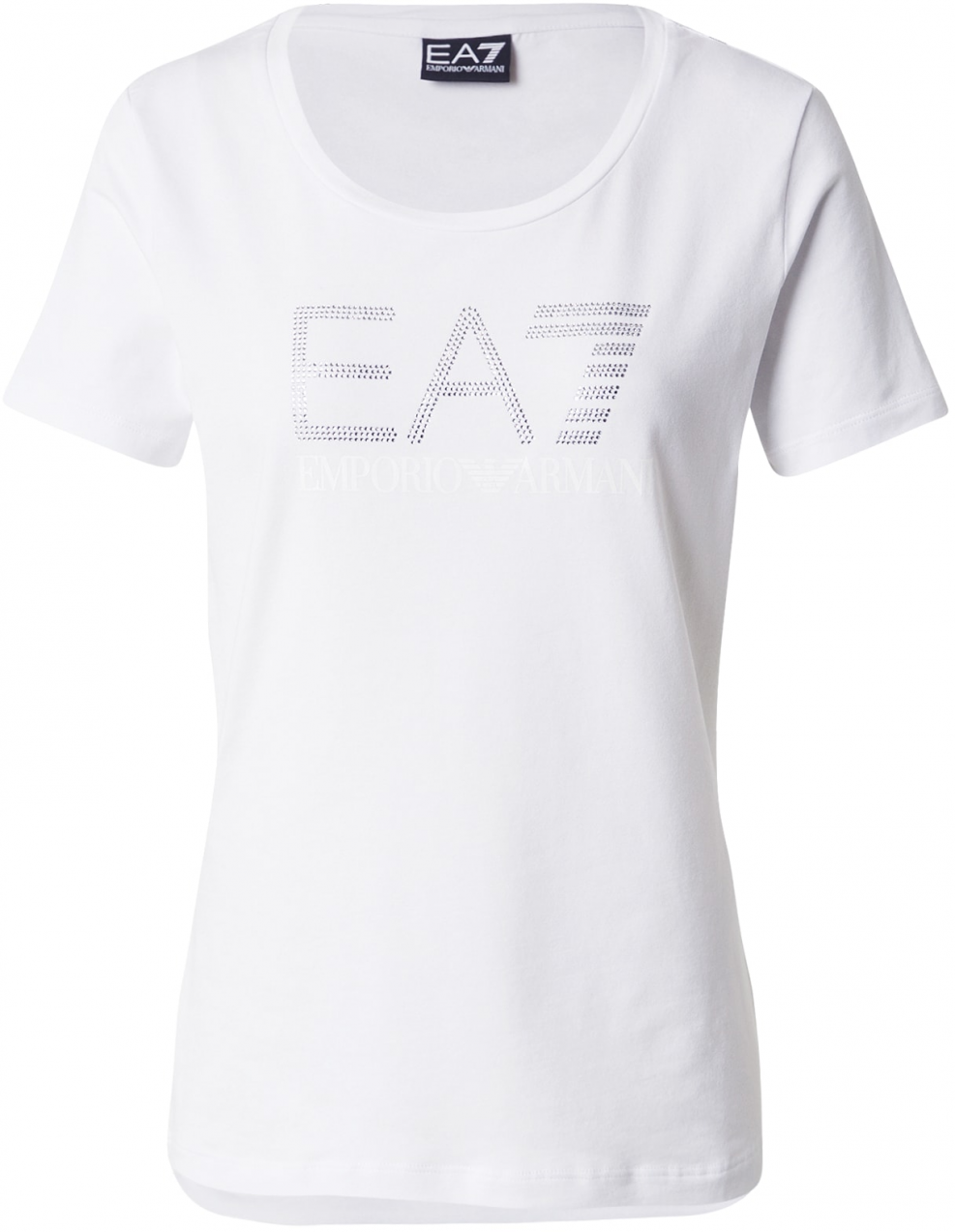 EA7 Emporio Armani Tričko  strieborná / biela