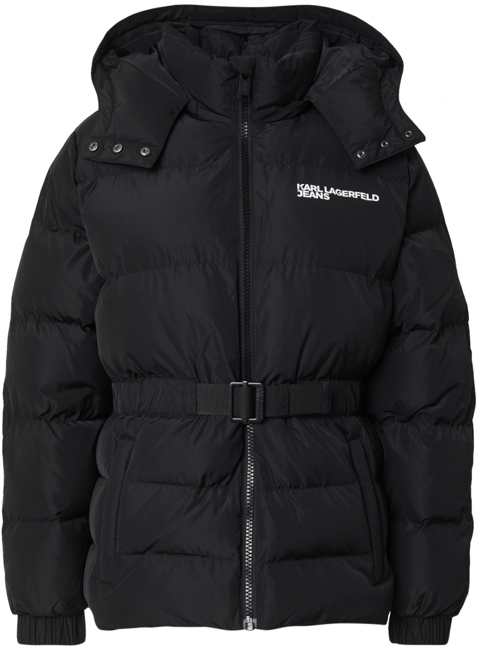 KARL LAGERFELD JEANS Prechodná bunda  čierna / biela