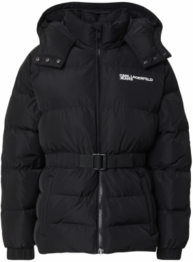 KARL LAGERFELD JEANS Prechodná bunda  čierna / biela