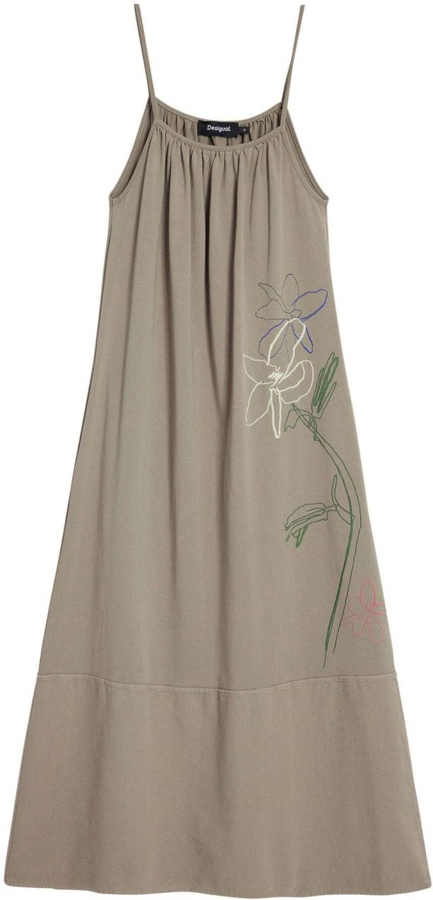 Desigual Šaty  krémová / modrá / kaki
