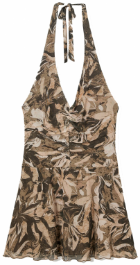 Bershka Letné šaty  béžová / krémová / hnedá / kaki