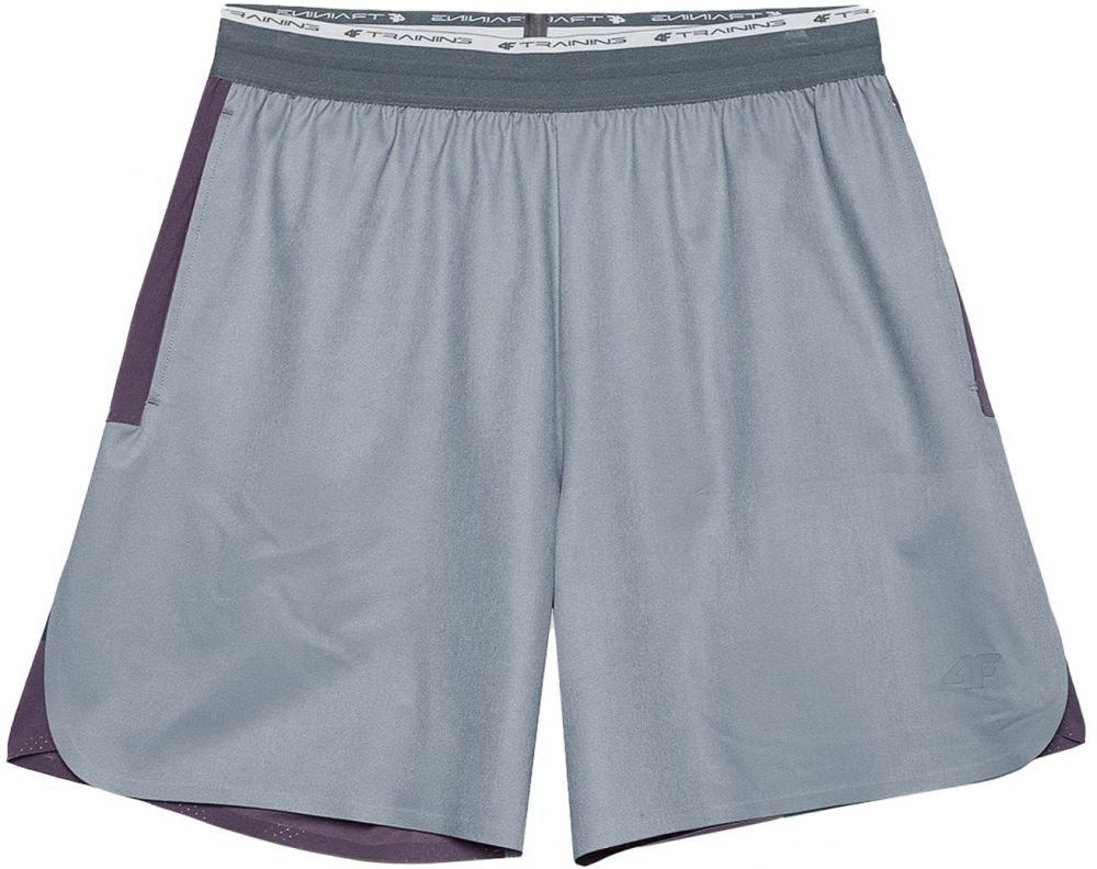 4F Športové nohavice  svetlosivá / čierna